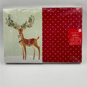 NIB Hallmark Christmas Reindeer Gift Boxes - 9 Count Set Mixed Sizes